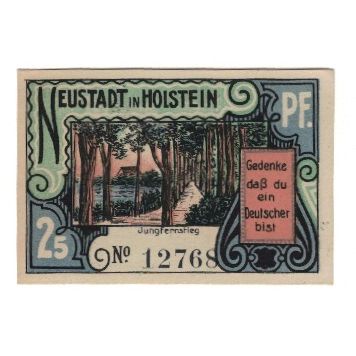Banknote, Germany, Neustadt i. Holstein Stadt, 25 Pfennig, personnage 1, 1921
