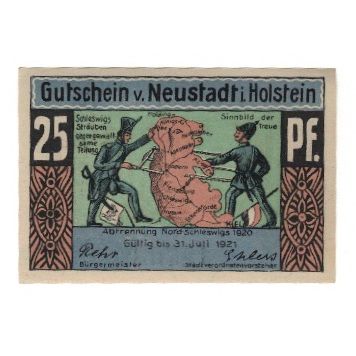Banknote, Germany, Neustadt i. Holstein Stadt, 25 Pfennig, personnage 1, 1921
