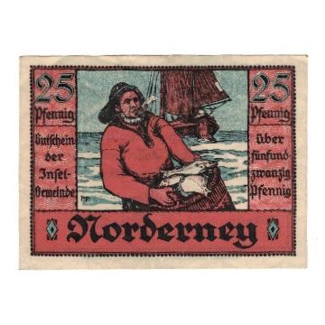Banknote, Germany, Norderney Gemeinde, 25 Pfennig, Texte, 1921, 1921-05-14