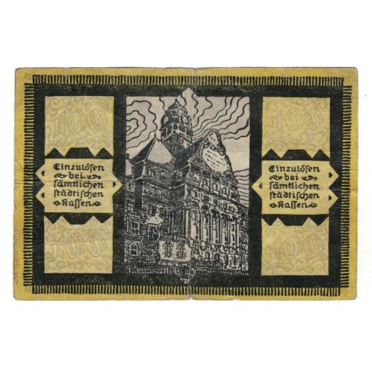 Banknote, Germany, Cassel Stadt, 100 Mark, Batiment, 1922, 1922-09-27
