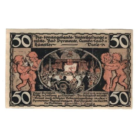 Banknote, Germany, Pyrmont (Wal / Ns) Cumberland-Künstler-Diele, 50 Pfennig