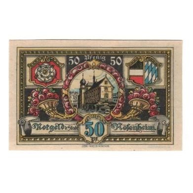 Banknote, Germany, Rosenheim Stadt, 50 Pfennig, Batiment, 1921, 1921-02-16