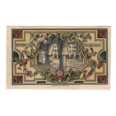 Banknote, Germany, Rosenheim Stadt, 50 Pfennig, Arches, 1921, 1921-02-16
