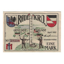 Banknote, Germany, Brunde-Rothenkrug Gemeinde, 1 Mark, paysage, 1920, AU(55-58)
