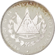 EL SALVADOR, 5 Colones, 1971, KM #142, MS(63), Silver, 11.42