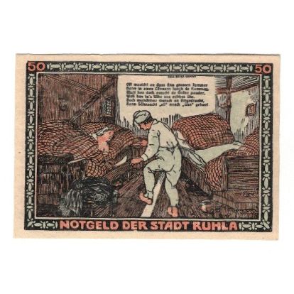 Geldschein, Deutschland, Ruhla Stadte, 50 Pfennig, personnage 3, 1922, VZ