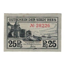 Banknote, Germany, Rees Stadt, 25 Pfennig, paysage, 1922, 1922-04-01, AU(55-58)