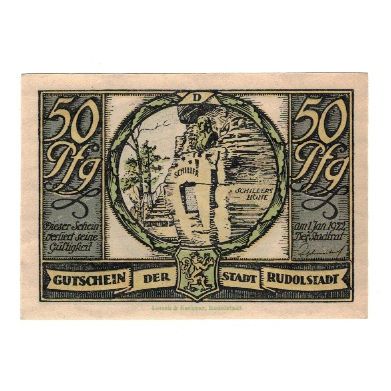 Banknote, Germany, Rudolstadt Stadt, 50 Pfennig, personnage 2, 1922, 1922-01-01