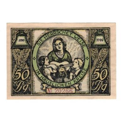 Banknot, Niemcy, Rudolstadt Stadt, 50 Pfennig, personnage 8, 1922, 1922-01-01