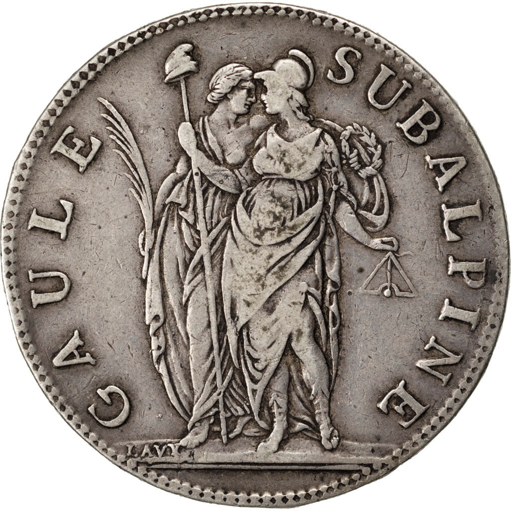 ITALIAN STATES, 5 Francs, 1801, KM #4, EF(40-45), Silver, 24.75