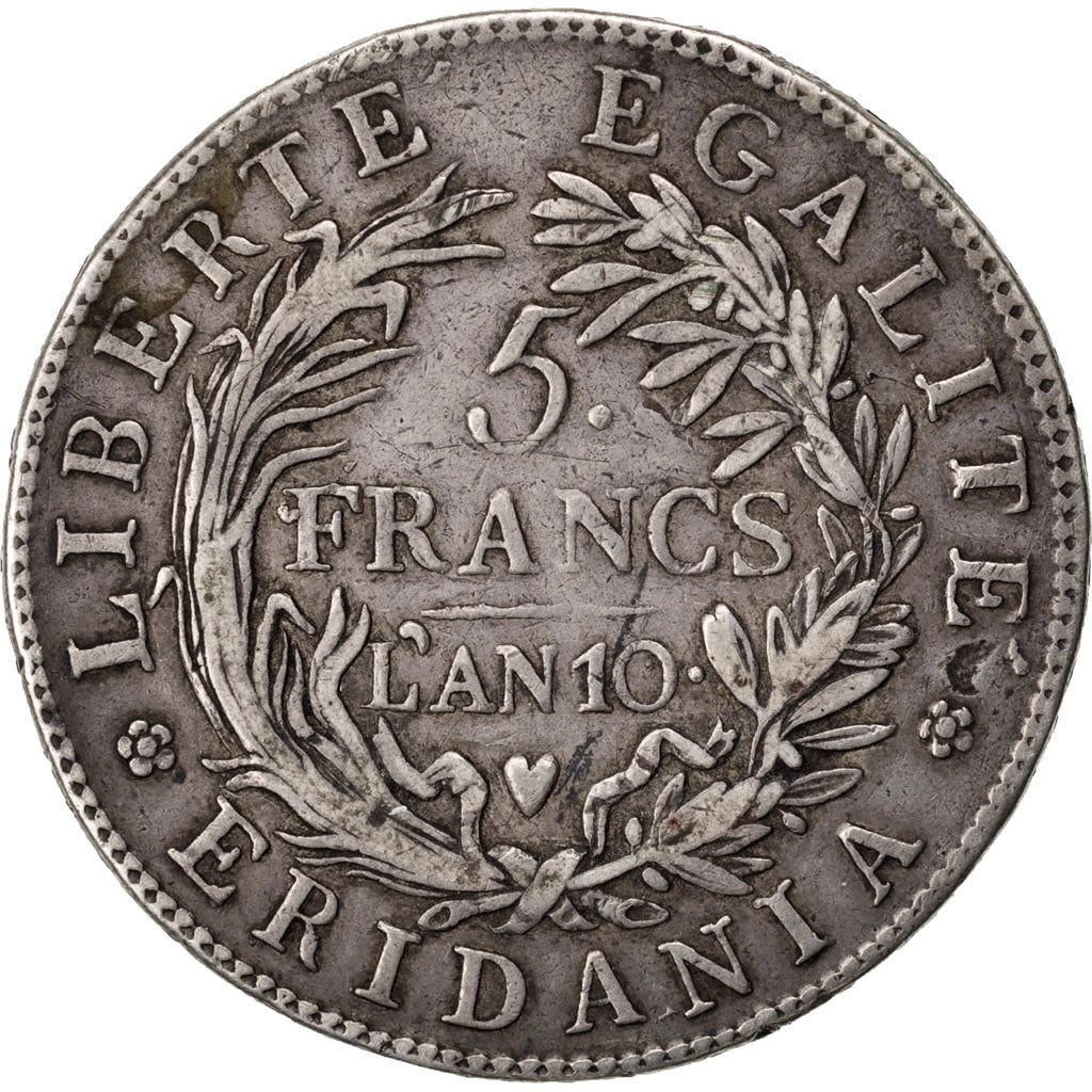 ITALIAN STATES, 5 Francs, 1801, KM #4, EF(40-45), Silver, 24.75