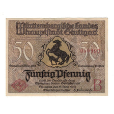 Banknote, Germany, Stuttgart Stadt, 50 Pfennig, porte, 1924, 1924-03-31