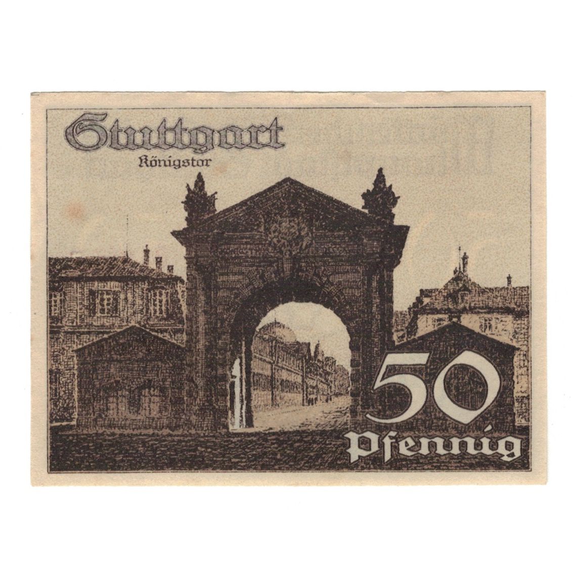 Banknote, Germany, Stuttgart Stadt, 50 Pfennig, porte, 1924, 1924-03-31
