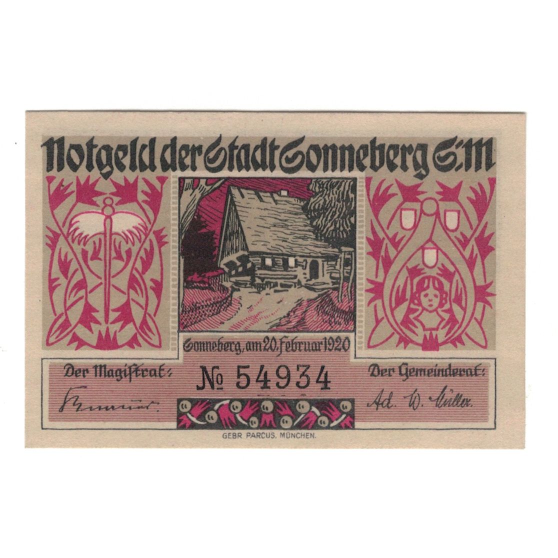 Banknote, Germany, Sonneberg Stadt, 50 Pfennig, Père Noël, 1920, 1920-02-20