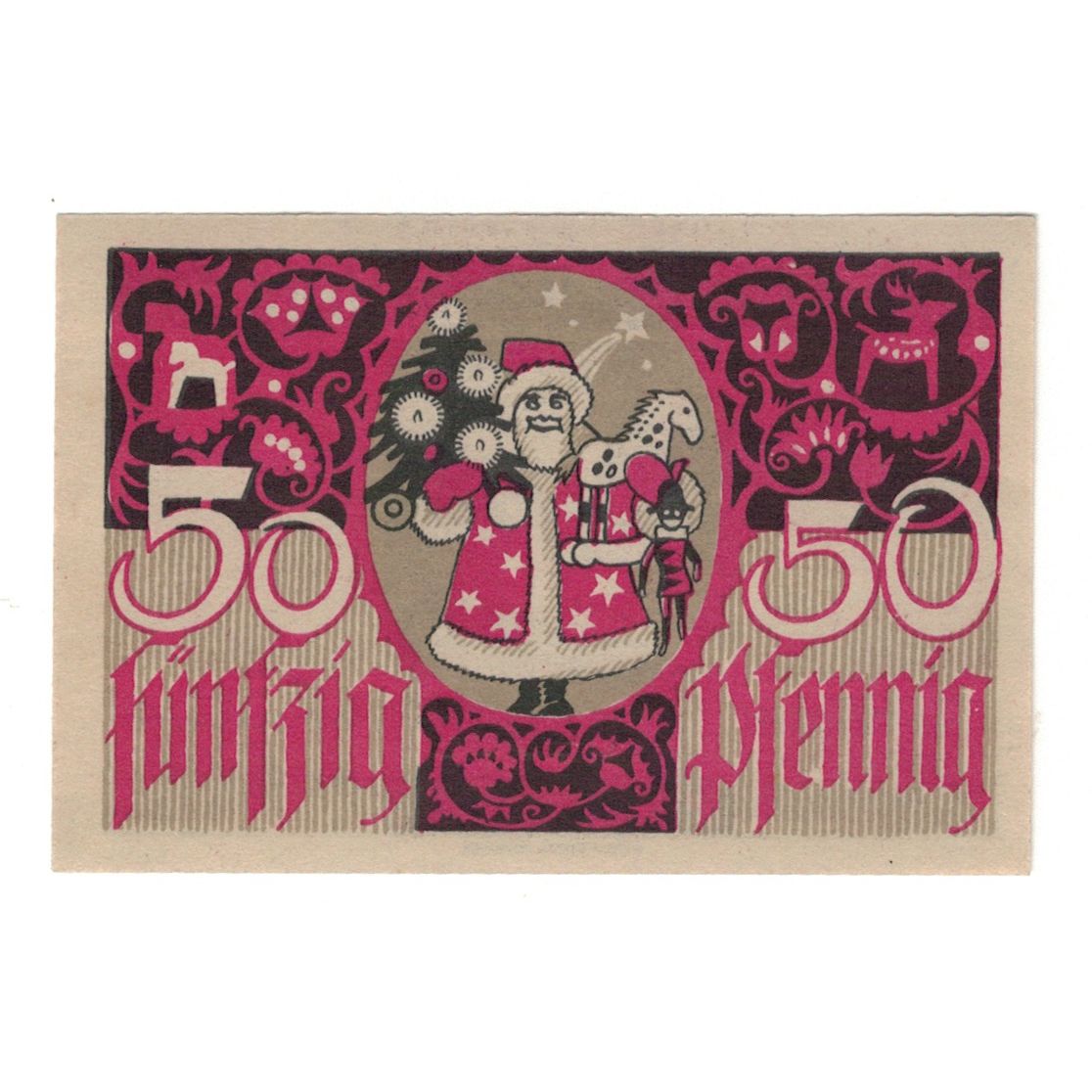 Banknote, Germany, Sonneberg Stadt, 50 Pfennig, Père Noël, 1920, 1920-02-20