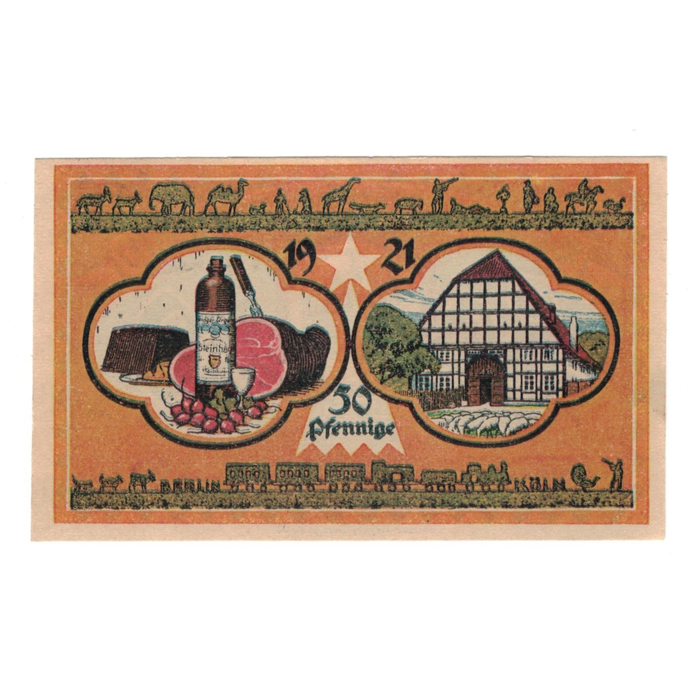 Banknote, Germany, Steinheim Stadt, 50 Pfennig, Maison, 1921, 1921-03-18