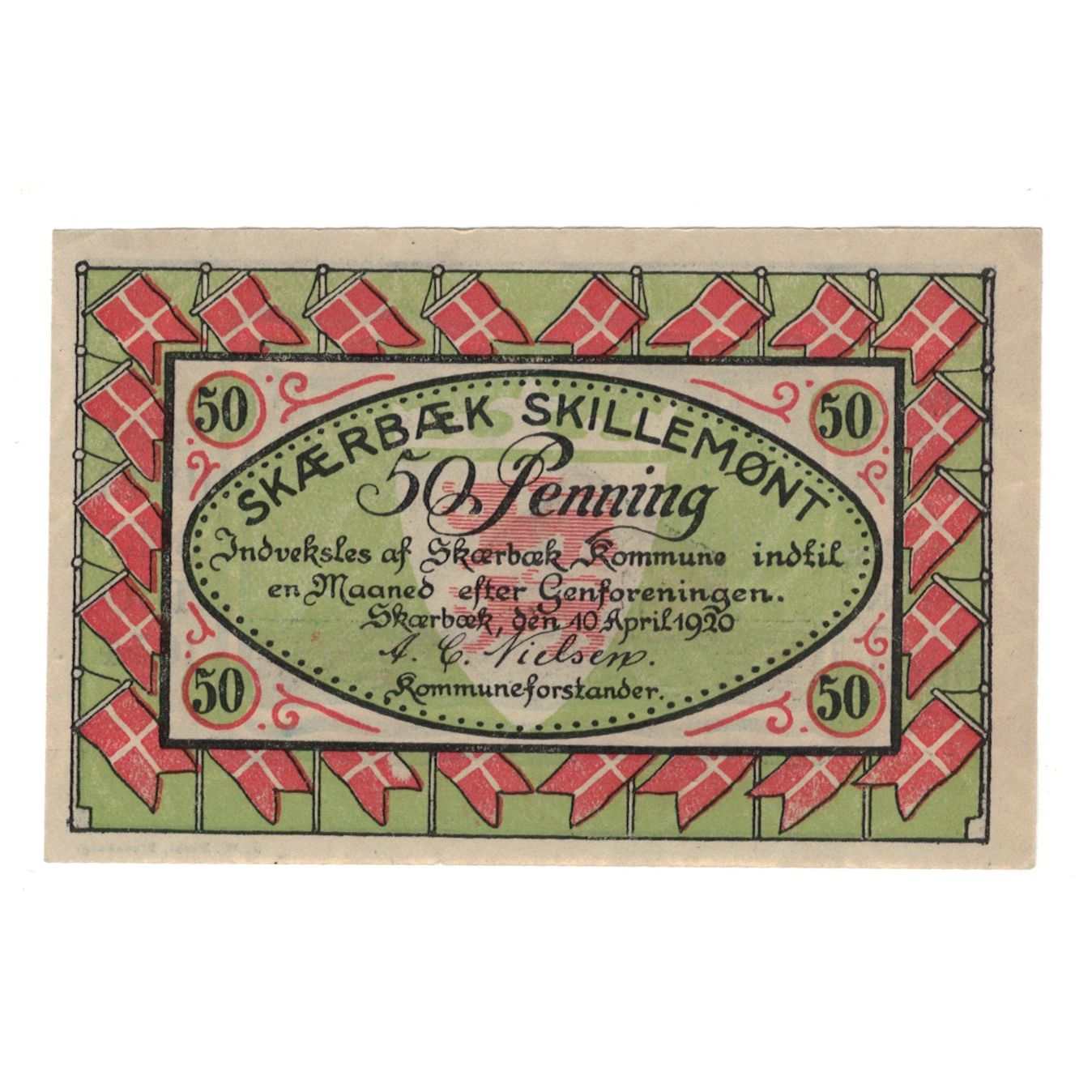 Banknote, Germany, Scherrebeck Gemeinde, 50 Pfennig, Batiment, 1920, 1920-04-10