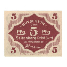 Banconote, Germania, Seitenberg Grafsch Glatz Amt, 5 Pfennig, Batiment, undated