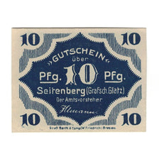 Banknote, Germany, Seitenberg Grafsch Glatz Amt, 10 Pfennig, Batiment, undated