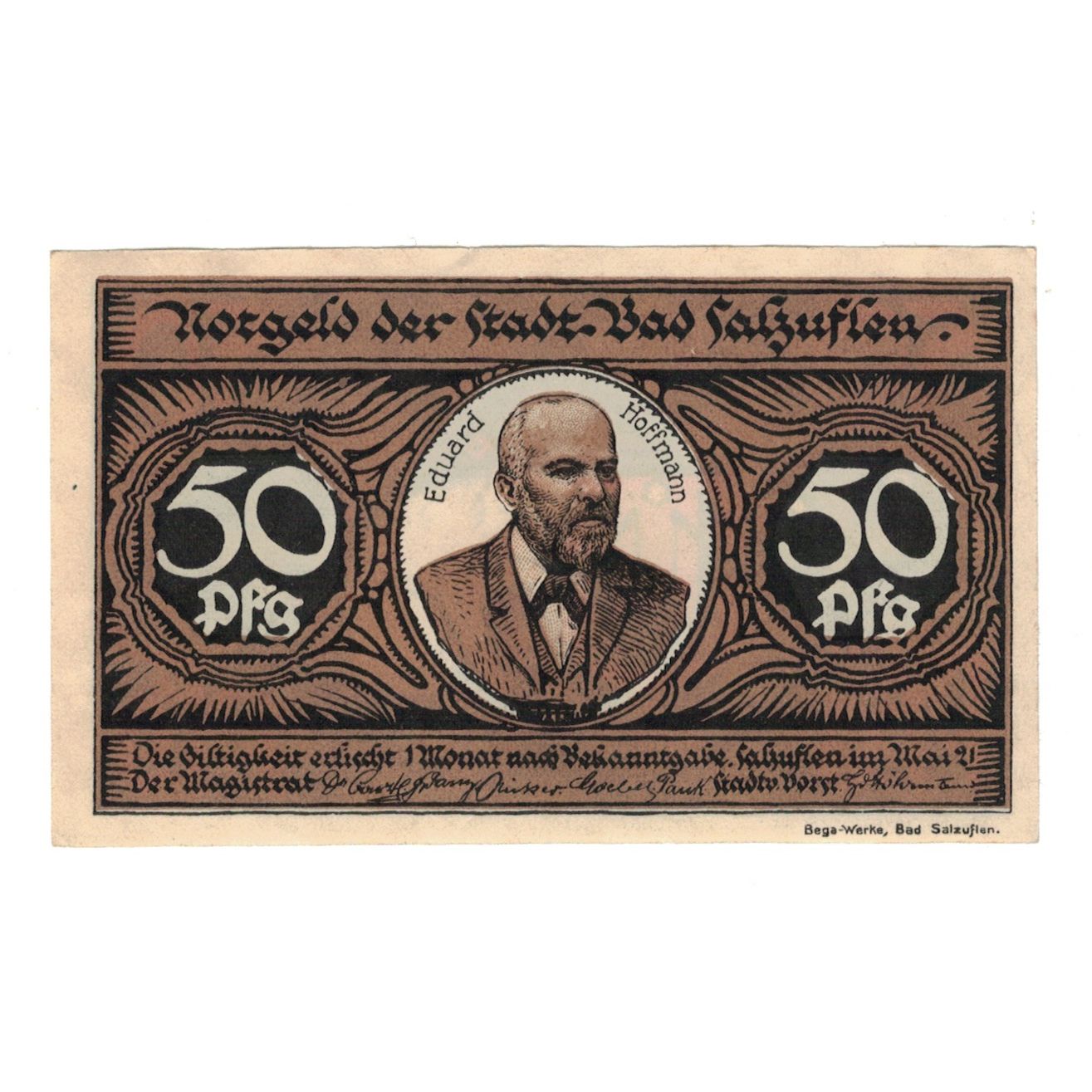 Banknote, Germany, Salzuflen, Bad Stadt, 50 Pfennig, Chat, 1921, AU(55-58)