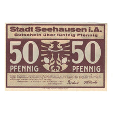 Biljet, Duitsland, Seehausen i. Altmark Stadt, 50 Pfennig, personnage, 1921