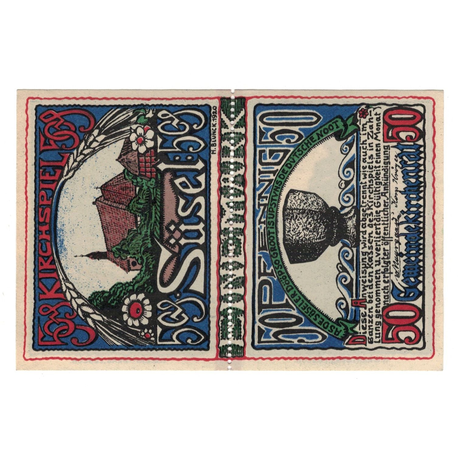 Banknote, Germany, Süsel Kirchspiel, 1 Mark, Batiment, 1920, 1920-11-04