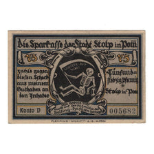Banknote, Germany, Stolp Sparkasse der Stadt, 75 Pfennig, cavalier, 1922