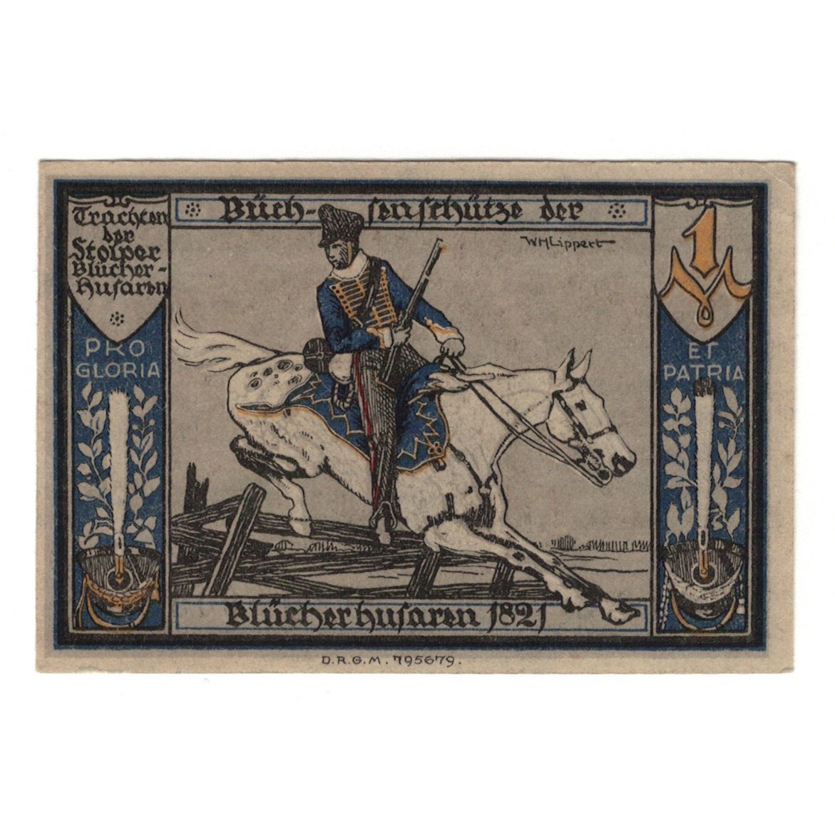 Banknote, Germany, Stolp Sparkasse der Stadt, 1 Mark, cavalier, 1922, AU(55-58)
