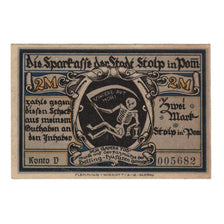 Banknote, Germany, Stolp Sparkasse der Stadt, 2 Mark, cavalier, 1922, AU(55-58)
