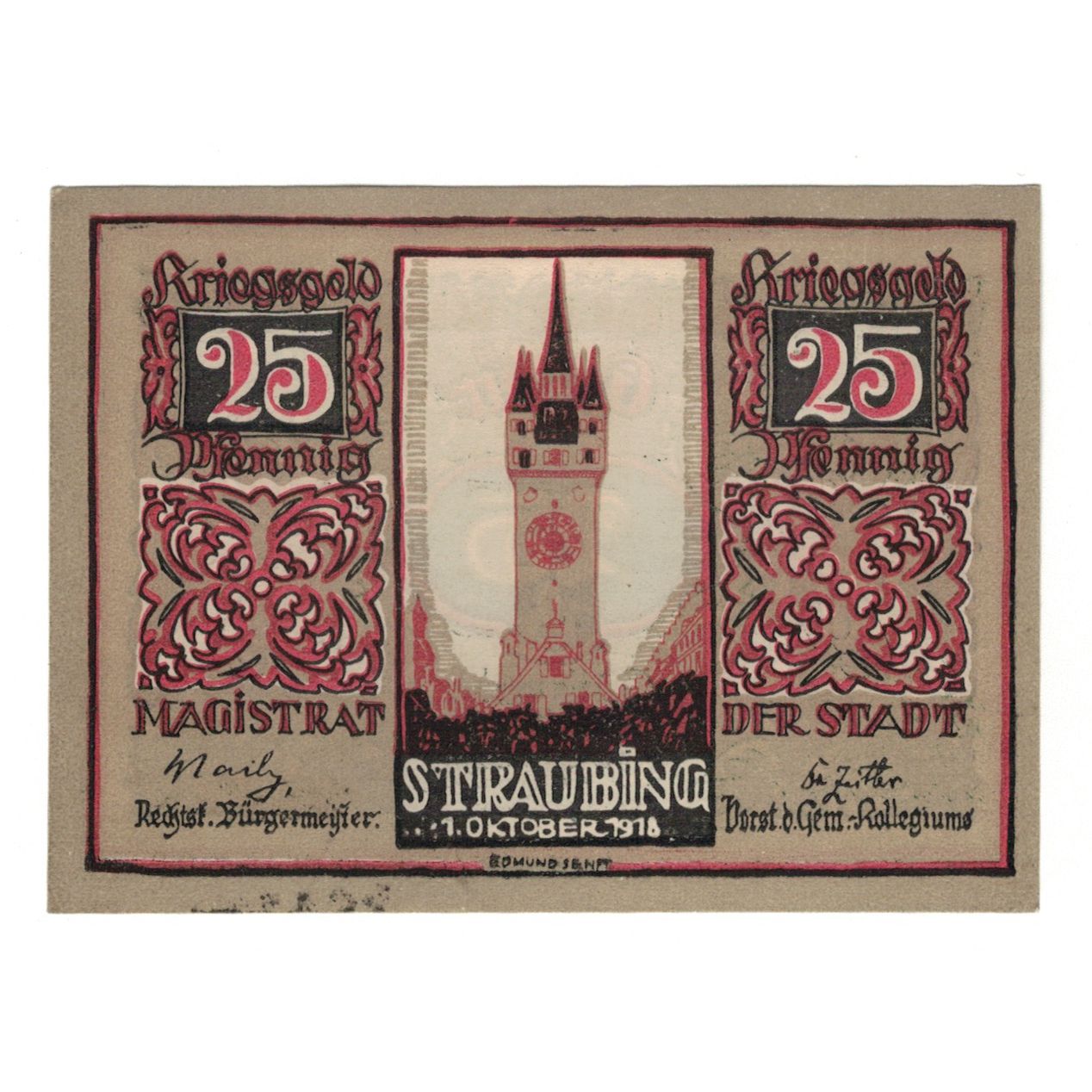 Banknote, Germany, Straubing Stadt, 25 Pfennig, valeur faciale, 1921