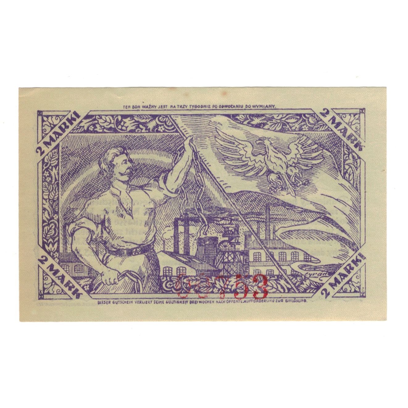Billet, Allemagne, Tichau Spar und Darlehenskassen-Verein, 2 Mark, personnage