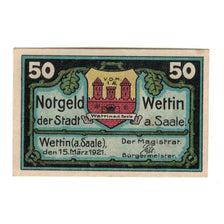 Banknote, Germany, Wettin Stadt, 50 Pfennig, Batiment, 1921, 1921-03-15
