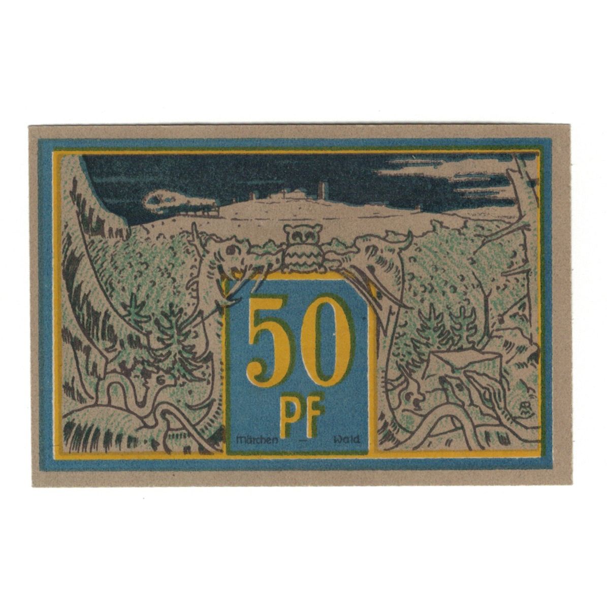 Banknote, Germany, Wernigerode Nordhausen-Wernigeroder Eisenbahngesellschaft, 50