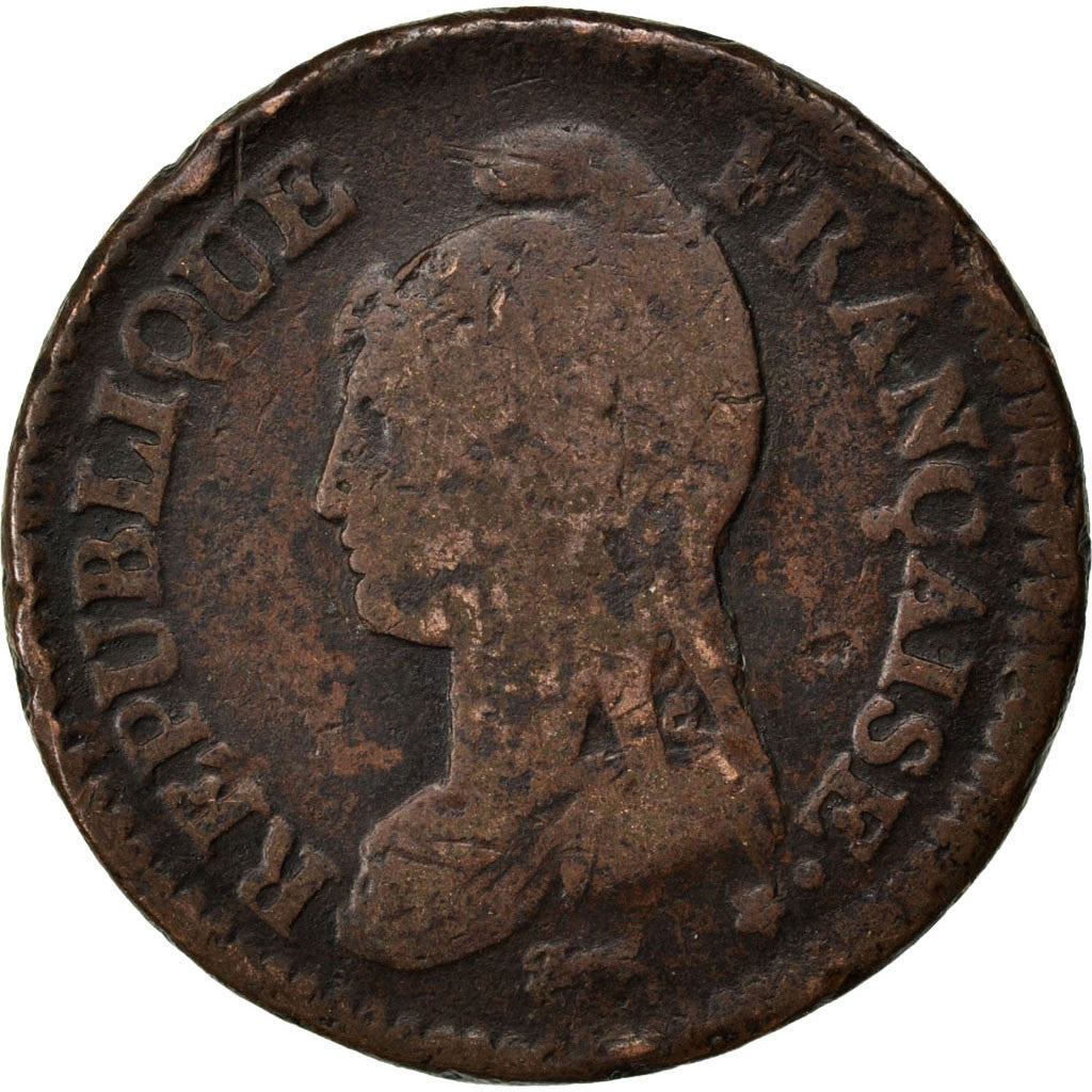 FRANCE, Dupré, Decime, 1800, Paris, KM #644.1, VF(20-25), Bronze, 32, Gadoury #.
