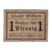 Geldschein, Deutschland, Witten Stadt, 1 Pfennig, N.D, 1918, 1918-10-08, S+