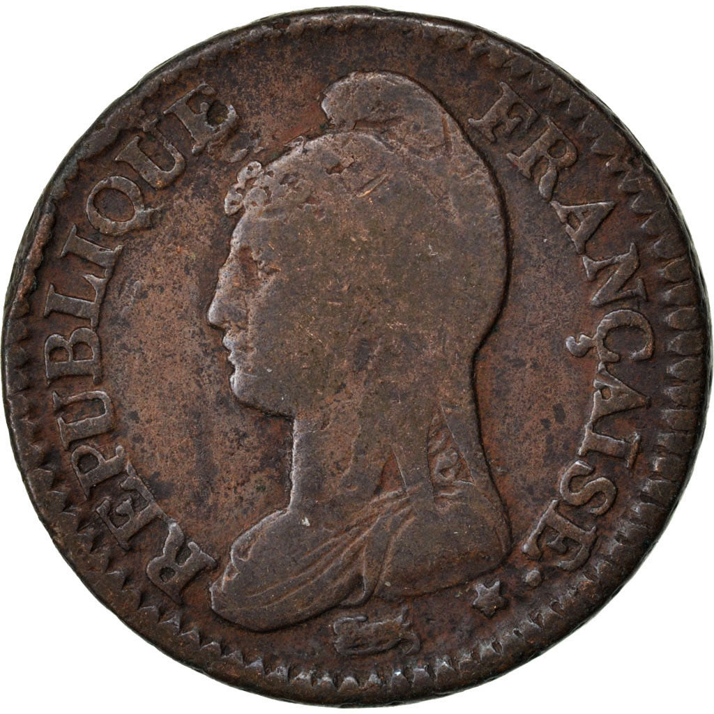 FRANCE, Dupré, Decime, 1800, Paris, KM #644.1, VF(20-25), Bronze, 32, Gadoury #.