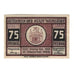 Banknot, Niemcy, Wunstorf Stadt, 75 Pfennig, Batiment, 1922, 1922-12-31