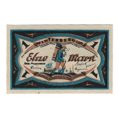 Banknote, Germany, Winterberg Stadt, 1 Mark, paysage, 1921, AU(55-58)