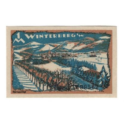 Banknote, Germany, Winterberg Stadt, 1 Mark, paysage, 1921, AU(55-58)