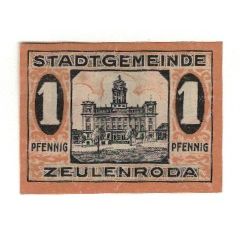 Banknote, Germany, Zeulenroda Stadt, 1 Pfennig, Batiment, 1920, 1920-01-01