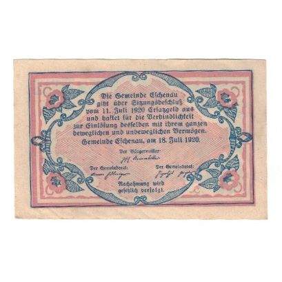 Biljet, Oostenrijk, Eschenau Im Pinzgau Sbg. Gemeinde, 20 Heller, Texte, 1920