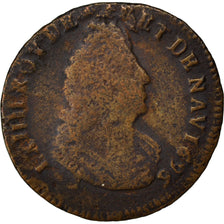 FRANCE, Liard de France au buste âgé, troisième type, Liard, 1696, Amiens, KM #2