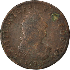 FRANCE, Liard, 1698, Rennes, KM #284.20, VF(20-25), Copper, C2G #216, 3.31