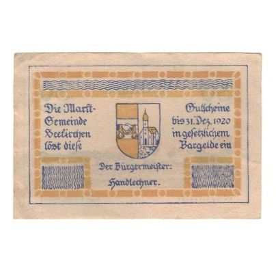 Geldschein, Österreich, Seekirchen Sbg. Marktgemeinde, 30 Heller, paysage