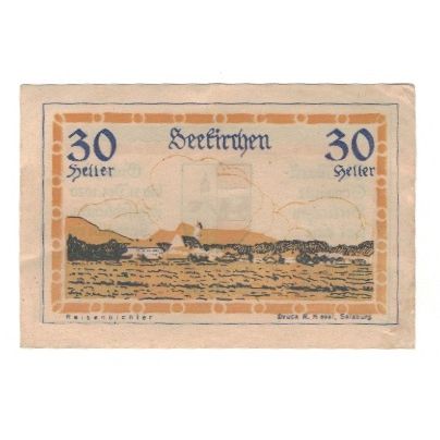 Geldschein, Österreich, Seekirchen Sbg. Marktgemeinde, 30 Heller, paysage