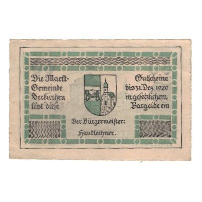 Banknot, Austria, Seekirchen Sbg. Marktgemeinde, 60 Heller, Batiment, 1920