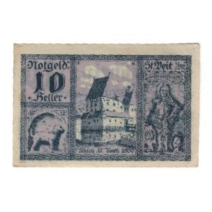 Banknote, Austria, St. Veit im Mühlkreis O.Ö. Gemeinde, 10 Heller, Batiment