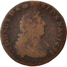 Coin, France, Louis XIV, Liard de France au buste âgé, troisième type, Liard