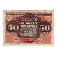 Banknote, Austria, Wernstein am Inn O.Ö. Gemeinde, 50 Heller, paysage, 1920