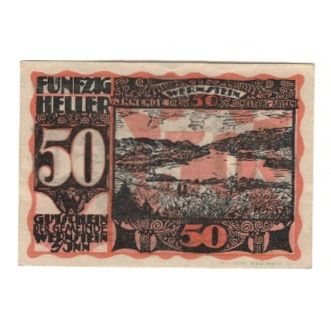 Banknote, Austria, Wernstein am Inn O.Ö. Gemeinde, 50 Heller, paysage, 1920